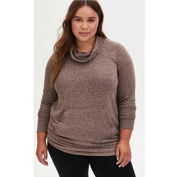 NEW TORRID Sweater Tunic Super Soft Plus Size 1X 14-16‎ Kangaroo Pocket Cowl - Picture 1 of 9